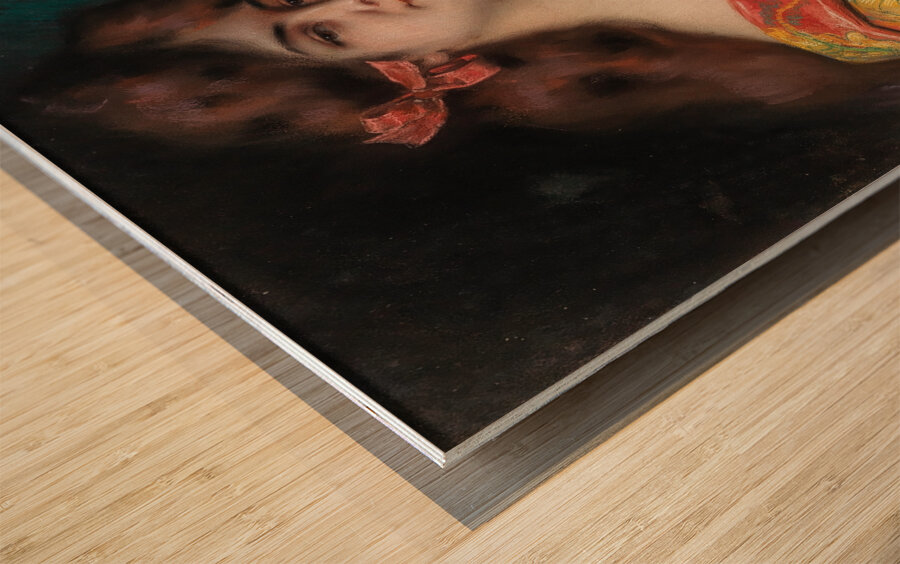 Portrait of a Lady in a Negligee. Holding Roses by Delphin Enjolras [1857–1945] Wood print