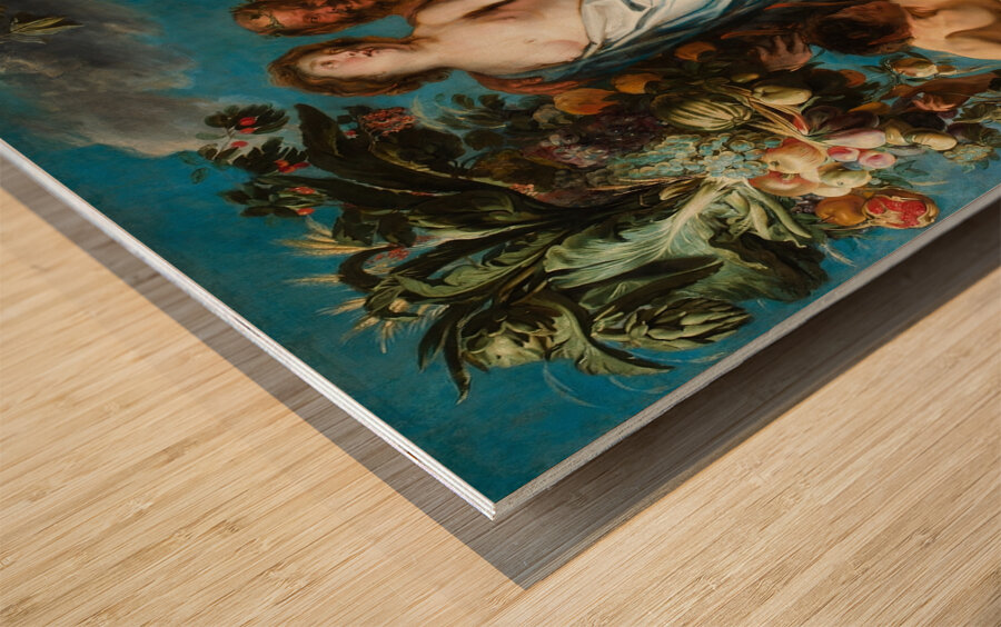 An Allegory of Fruitfulness [1620–1629] by Jacob Jordaens [1593–1678] Wood print