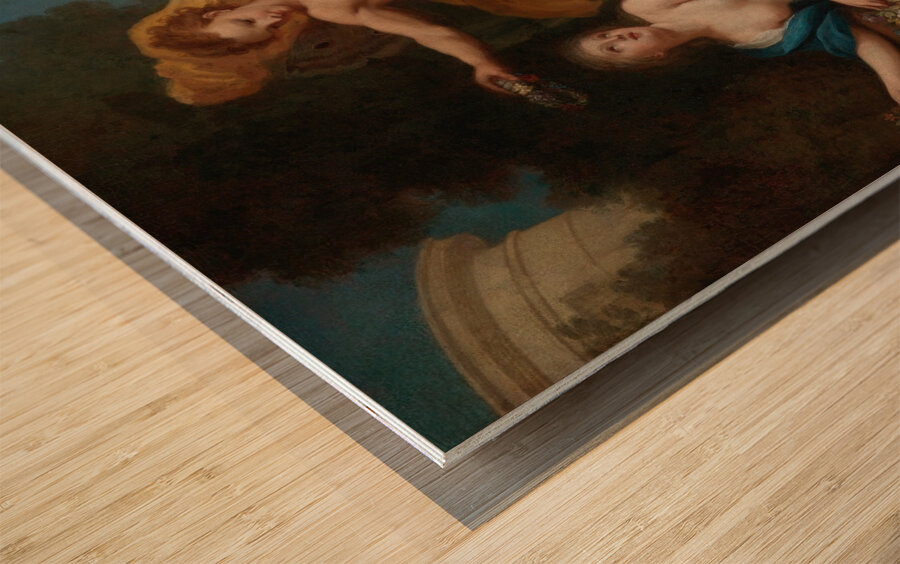 Zephyr Crowning Flora [1702] by Louis de Boullogne the Younger [1654–1733] Wood print