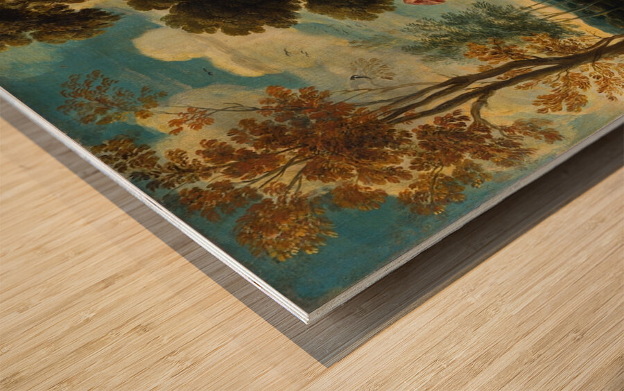 Nymphs Cutting Off Pan’s Beard [C. 1640] by Jacob Jordaens [1593–1678] Wood print