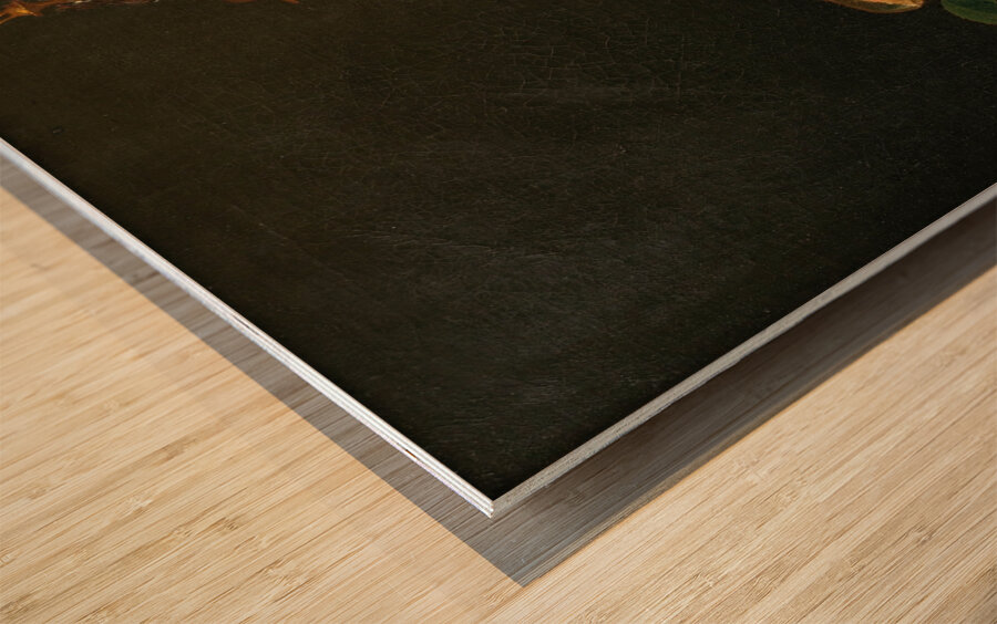 Still life with a cup. A salmon and fruits [1755] by Justus Juncker [1703–1767] Wood print