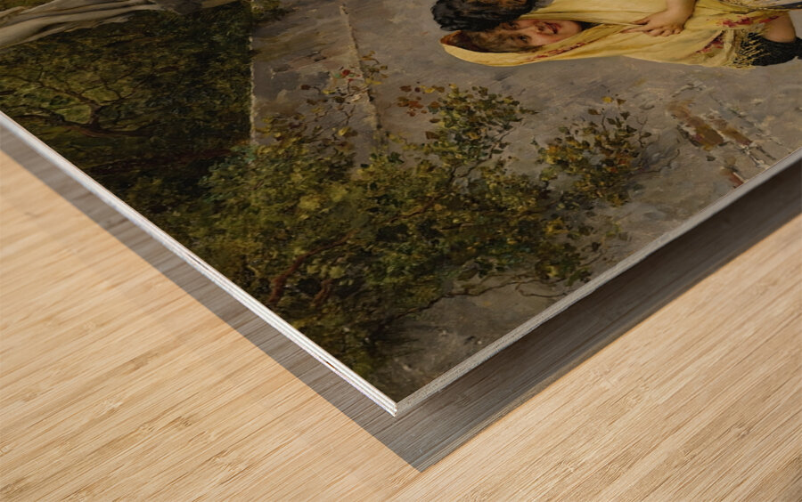 The Flirtation [1889] by Eugen von Blaas [1843–1931] Wood print