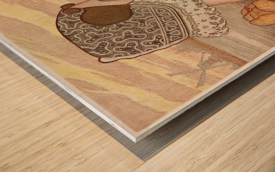 Dutch Lady with Tulips by Paul Berthon [1872–1909] Wood print