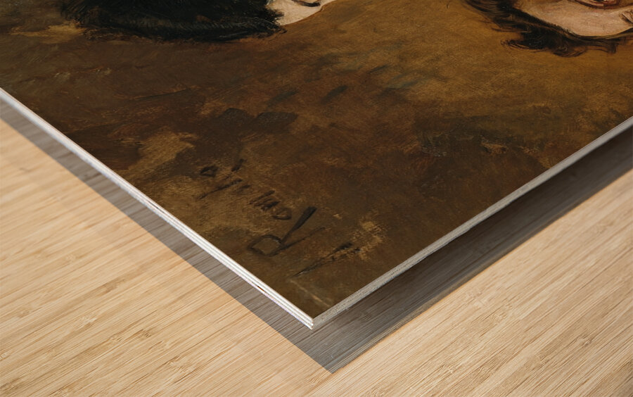 Der Bildhauer Reinhold Begas mit seiner Frau Margarethe [1869–1870] by Anton Romako [1832–1889] Wood print