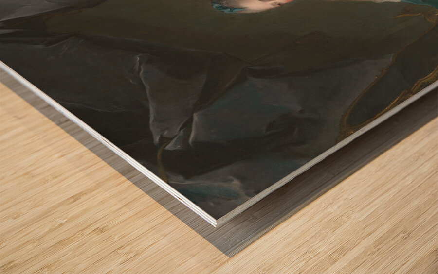 Madame Marsollier and Her Daughter [1749] by Jean–Marc Nattier [1685–1766] Wood print