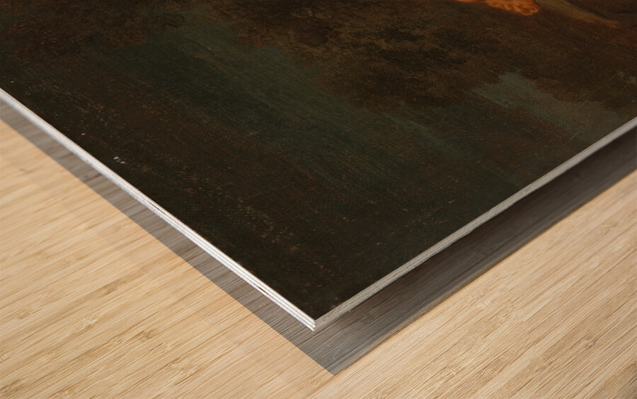 A river god reclining in a landscape by Follower of Nicolas Poussin [1594–1665] Wood print