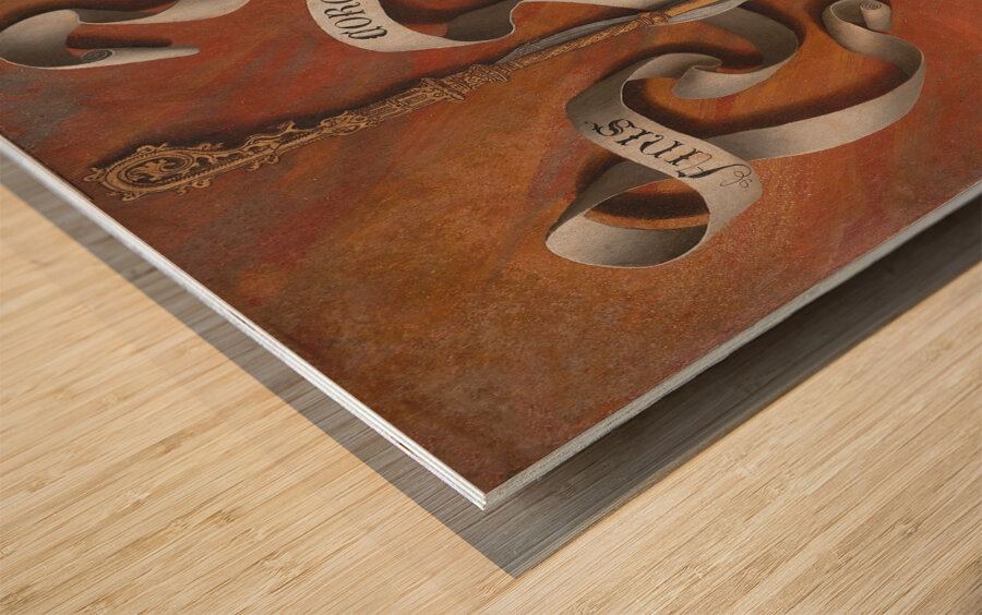 Trompe–l’oeil with Painting of The Man of Sorrows [ca. 1514–15] by Bernard van Orley [1492–1542] Wood print