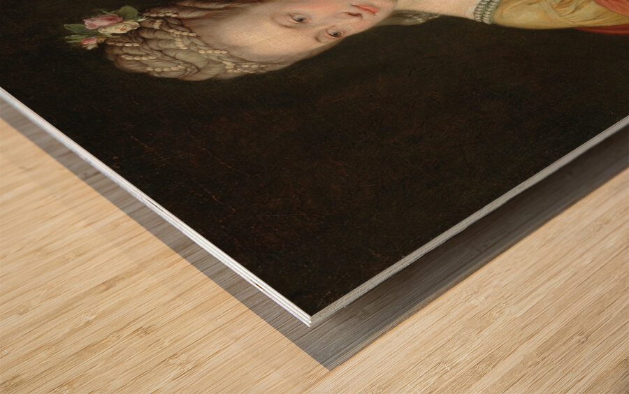 Portrait of a lady. Traditionally identified as Alexandra Evichovna Demidov as Cleopatra by Pompeo Batoni [1708–1787] Wood print