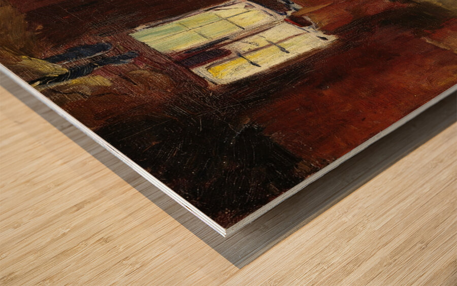 Farm Interior. Strålsjøhaugen [1893] by Harriet Backer [1845–1932] Wood print