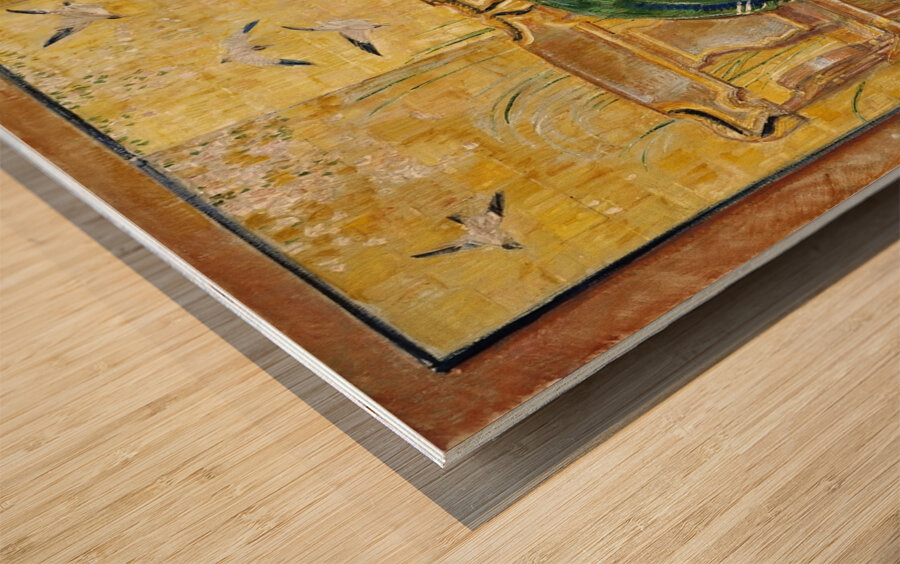 April. [The Green Gown] by Childe Hassam [1859–1935] Wood print