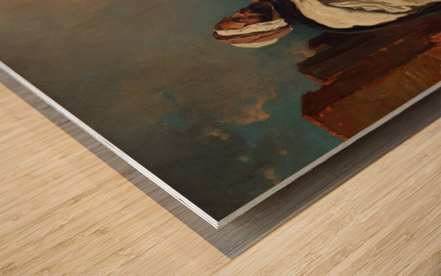 Seated Arab Man with Horse [possibly ca. 1850–58] by Alfred De Dreux [1810–1860] Wood print