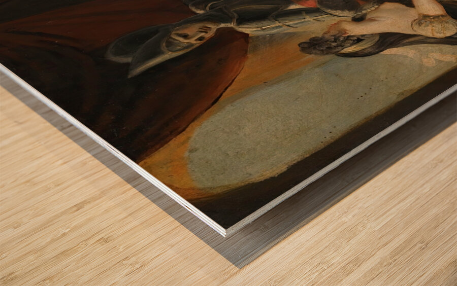 Hüon Rescuing Angela From The Giant Angulaffer. From Wieland’s Oberon by Henry Fuseli [1741–1825] Wood print