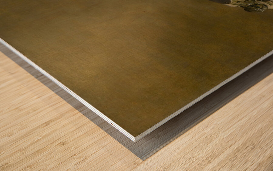 A still life with an overturned silver tazza. Glassware. Pies and a peeled lemon on a table [1633] by Willem Claesz Heda [1594–1680] Wood print