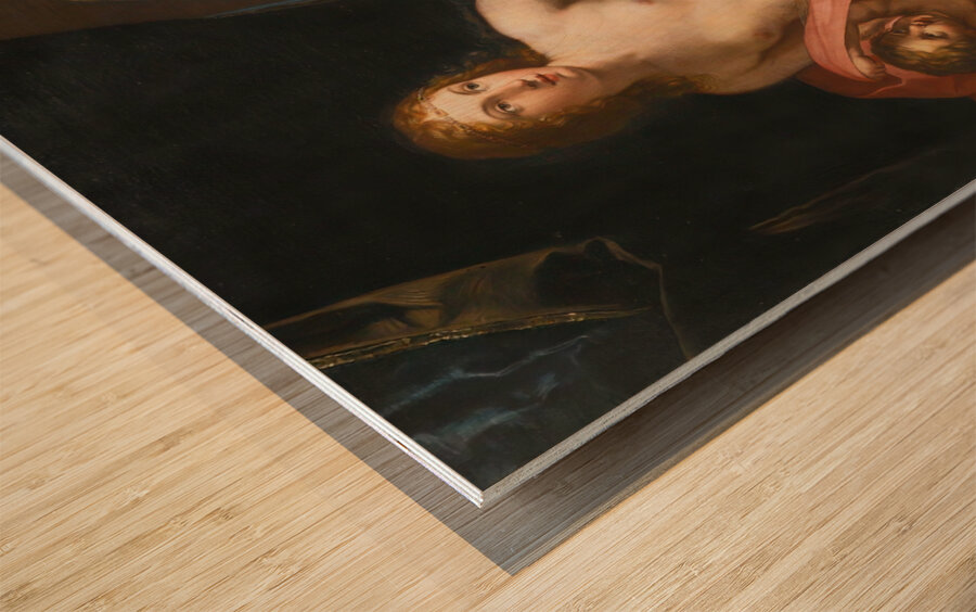 Beauty Fending Off Time by Elisabetta Sirani [1638–1665] Wood print