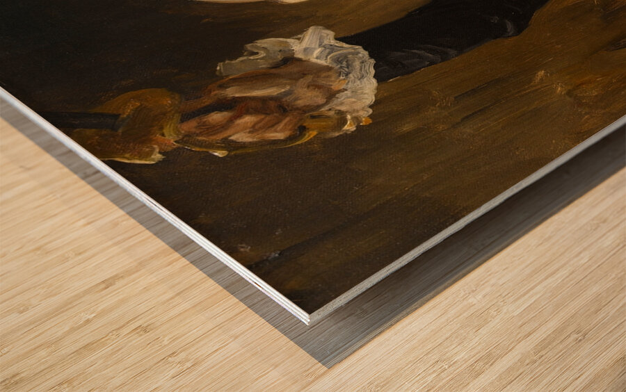 La voûte d’acier. Figure d’un édile parisien bras levé. Tenant une épée [1888] by Jean–Paul Laurens [1838–1921] Wood print