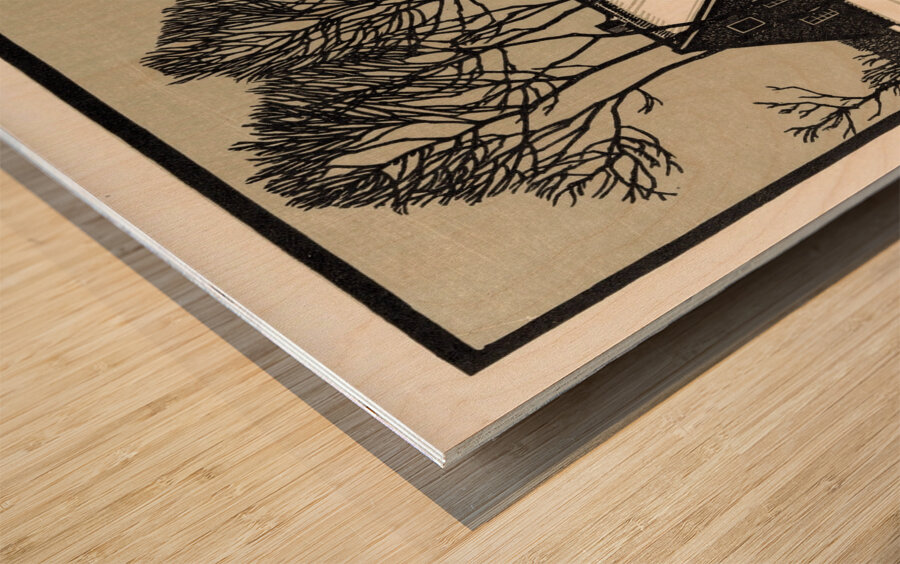 Boerderij in de sneeuw [1918] by Julie de Graag [1877–1924] Wood print