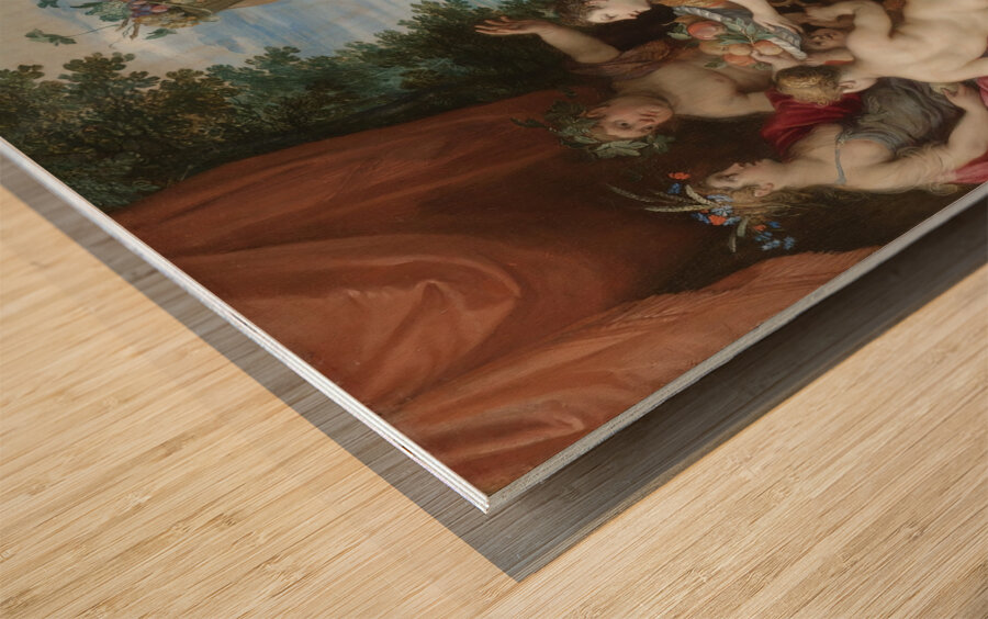 A Bacchanal With Ceres. Bacchus And Venus by Jan Brueghel the Younger [1601–1678] Wood print