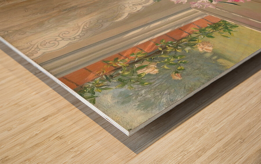 Rhododendrons by a window by Jessica Hayllar [1858–1940] Wood print