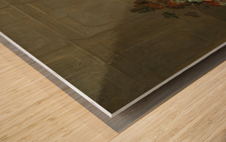 Porcelain. Silver objects. Fruit and shellfish on a table [1777] by Dominicus Gottfried Waerdigh [1700–1789] Wood print