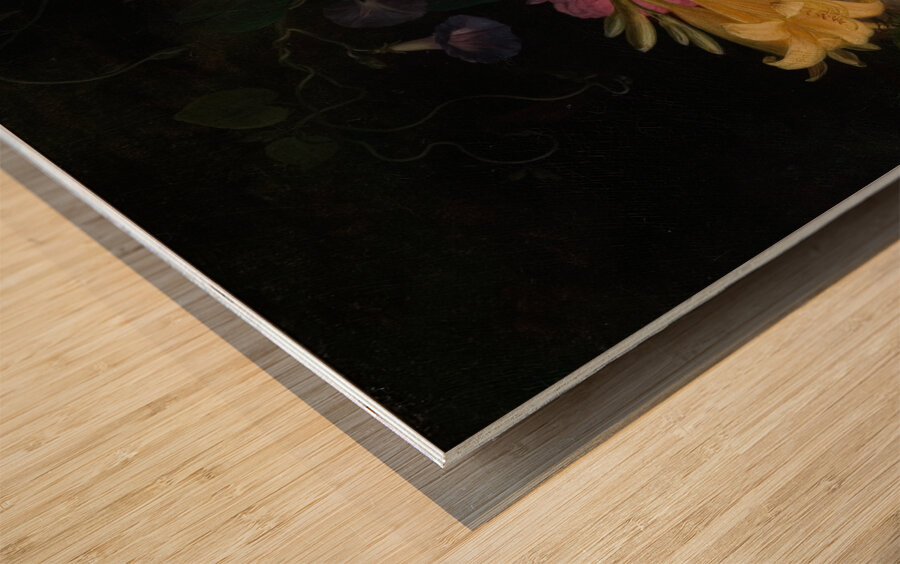 Still Life with Flowers [1867] by Frants Diderik Bøe [1820–1891] Wood print