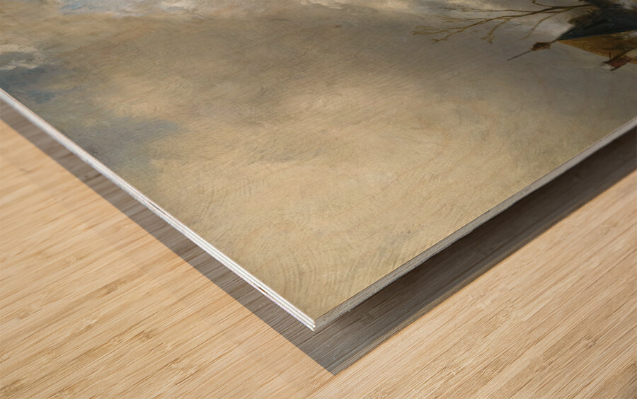 Figures On A Frozen River by Charles Leickert [1816–1907] Wood print