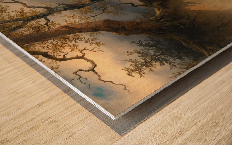 Ein von Wölfen angefallener Eber [around 1846] by Friedrich August Matthias Gauermann [1807–1862] Wood print