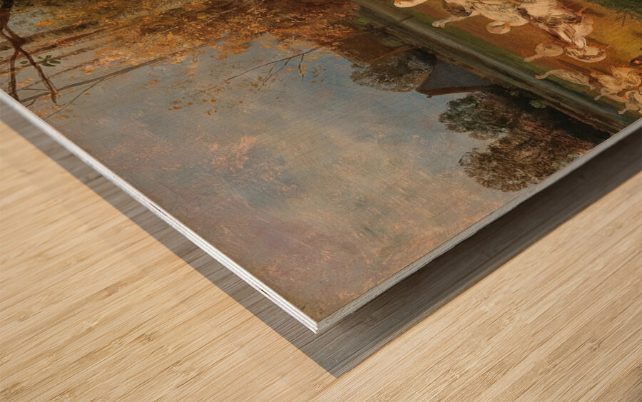 Gänsemagd bei der Rast by Anton Dieffenbach [1831–1914] Wood print