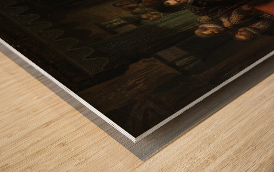 Prince William I nursed by his Wife Charlotte de Bourbon after the Abortive Attempt on his Life by Jean Jaurequi in Antwerp in 1582 [1840] by Nicolaas Pieneman [1809–1860] Wood print