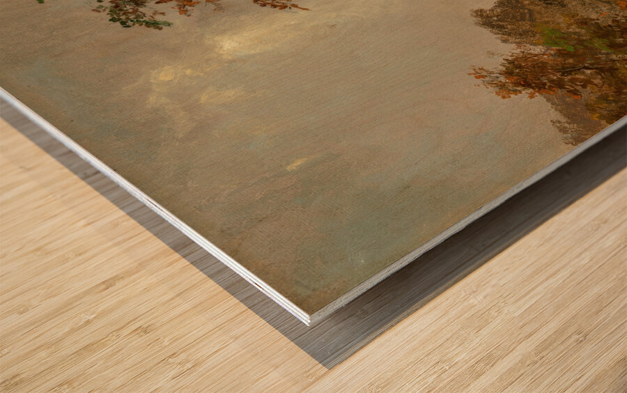 Cattle by a Stream [1895] by Jasper Francis Cropsey [1823–1900] Wood print