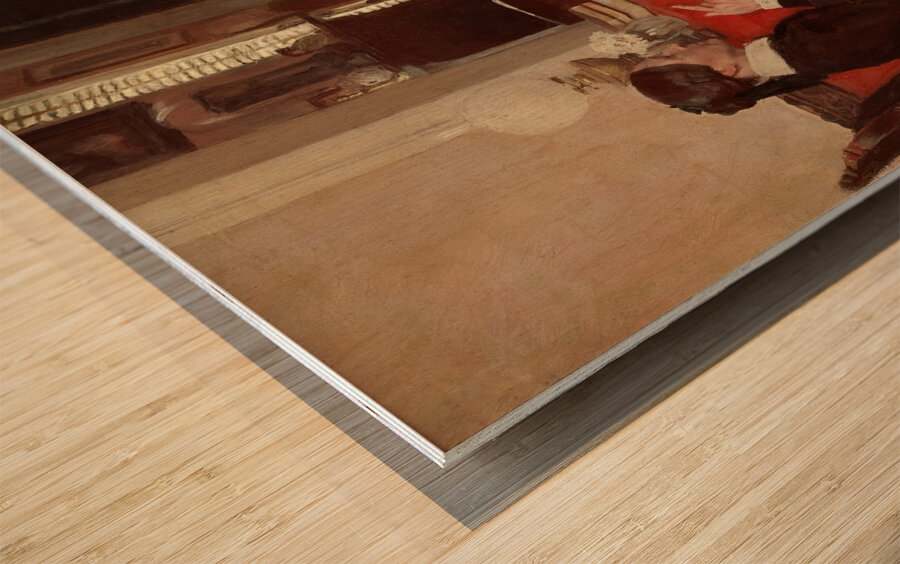 ‘And who’s going to support ’em’ demanded Mrs. Barkley’ [1898] by Howard Pyle [1853–1911] Wood print