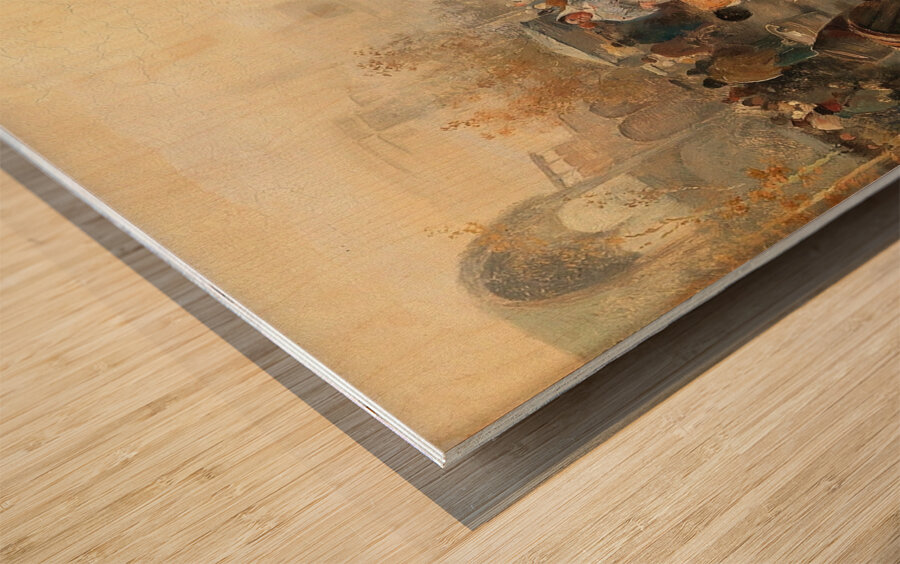 Fish Market by Emil Barbarini [1855–1933] Wood print