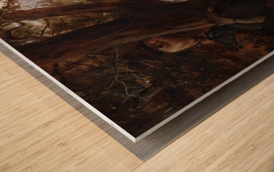 American Frontier Life [1852] by Arthur Fitzwilliam Tait [1819–1905] Wood print