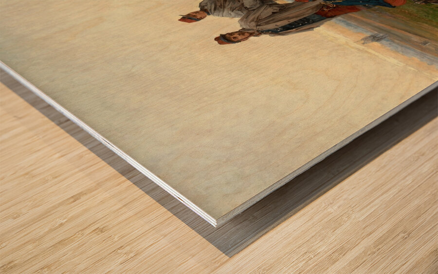 A Cavalry Halt [1878] by Etienne–Prosper Berne–Bellecour [1838–1910] Wood print