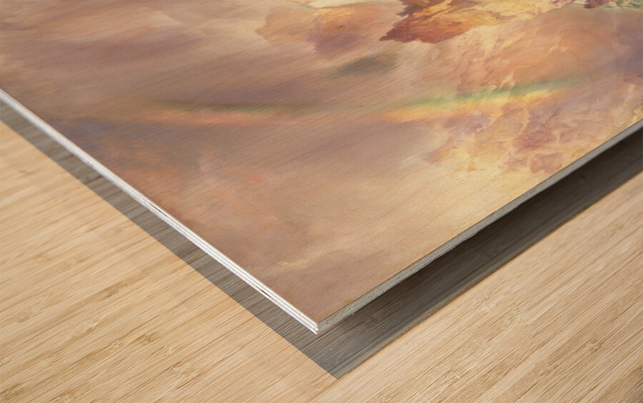 Rainbow Over The Grand Canyon Of The Yellowstone [1900] by Thomas Moran [1837–1926] Wood print