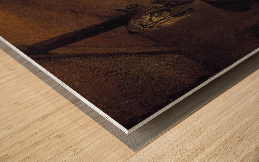 A Chevauxleger fiddles with a maid [1820] by Carl Wilhelm Freiherr von Heideck [1788–1861] Wood print