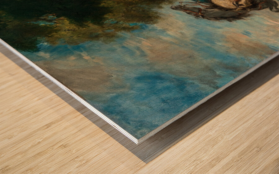 Weislingen Captured by Götz’s Men [1853] by Eugène Delacroix [1798–1863] Wood print