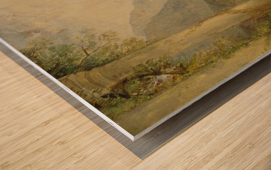 Figures on a Balcony. Probably at Westpoint [ca. 1843] by Thomas Creswick [1811–1869] Wood print