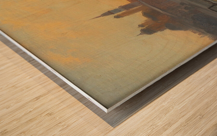 Sonnenuntergang Bei Passau An Der Donau by Anton Hlavacek [1842–1926] Wood print