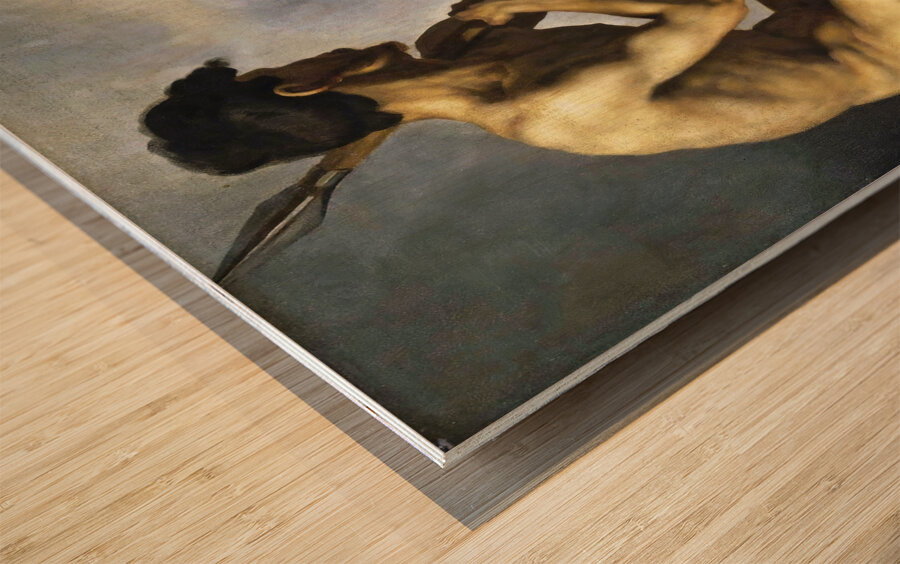 Nude Warrior with a Spear [c. 1816] by Théodore Géricault [1791–1824] Wood print