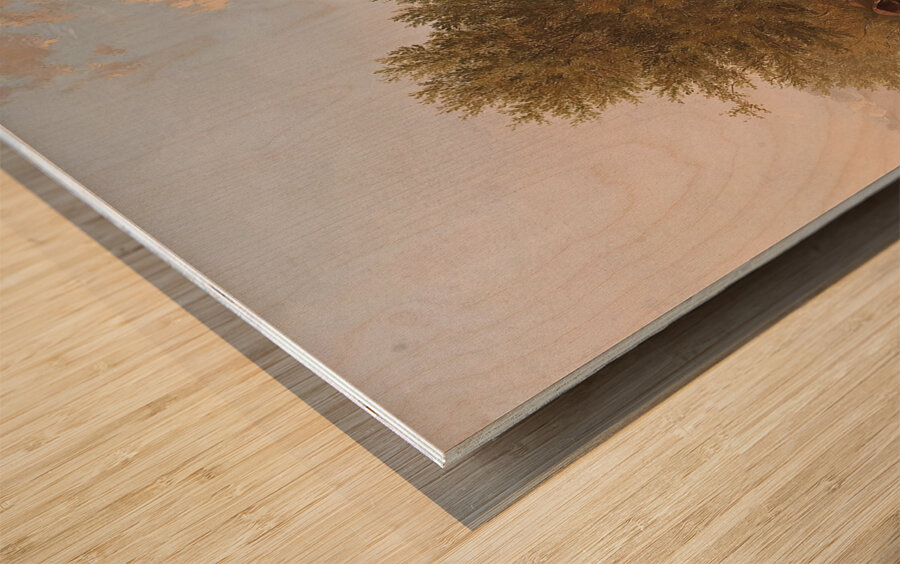 Fording a brook. Suburbs of Canterbury [1834] by Thomas Sidney Cooper [1803–1902] Wood print