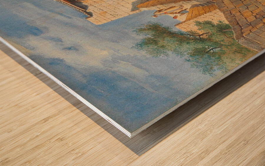 Street Scene In Jerusalem [1863] by Carl Friedrich Heinrich Werner [1808–1894] Wood print