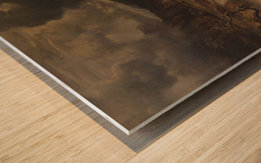 Gewittersturm im Hochgebirge [1858] by Albert Zimmermann [1808–1888] Wood print