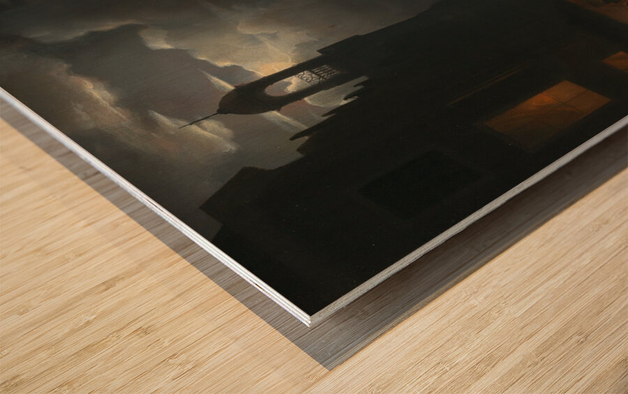 Night market in Rotterdam by Petrus van Schendel [1806–1870] Wood print