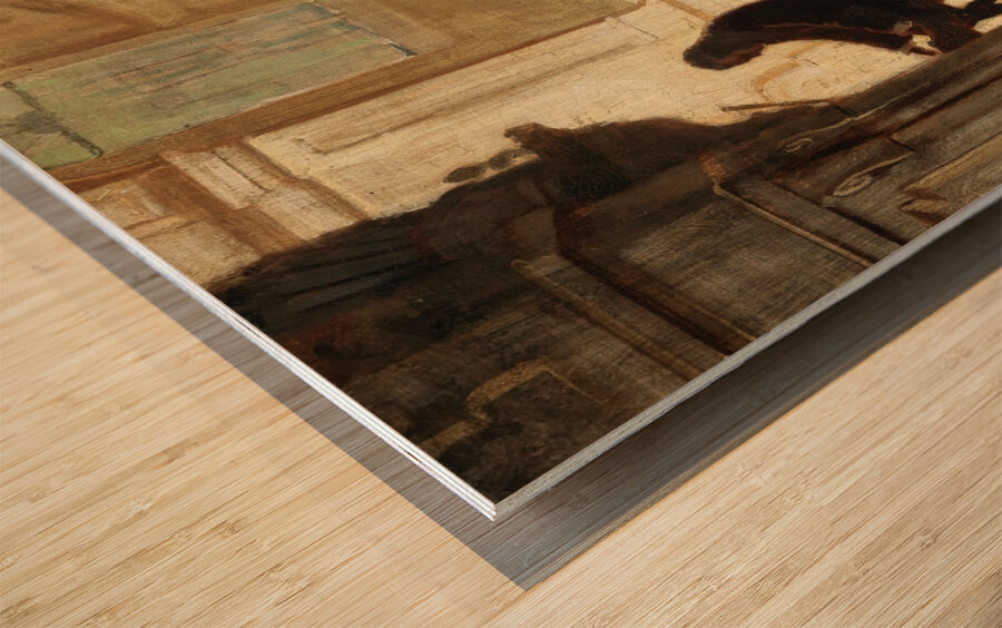 Johann Sebastian Bach at the Organ in Sanssouci in the Presence of Frederick the Great and the Royal Family on 7 May 1747 by Hermann von Kaulbach [1846–1909] Wood print