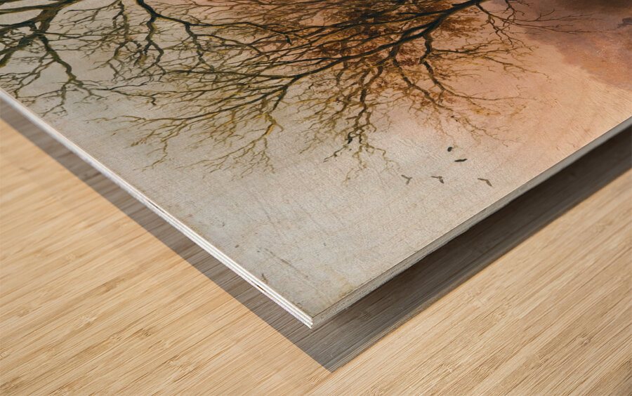 Figures on a winter road [1849] by Barend Cornelis Koekkoek [1803–1862] Wood print