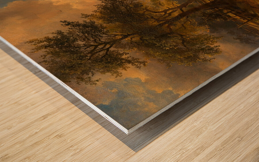 Der Karrenweg [Heimkehrender Jäger] [1844] by Friedrich August Matthias Gauermann [1807–1862] Wood print