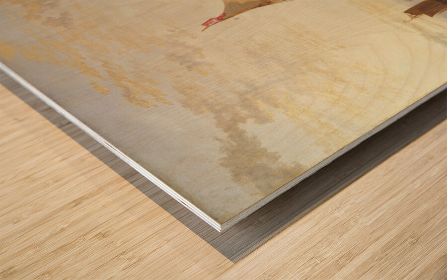 Dort or Dordrecht– The Dort Packet–Boat from Rotterdam Becalmed [1818] by Joseph Mallord William Turner [1775–1851] Wood print