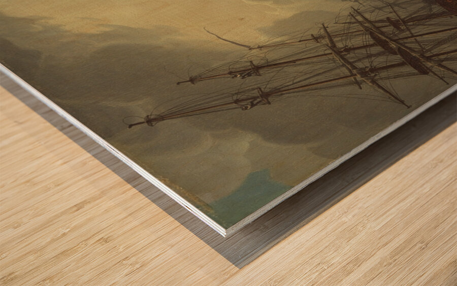 The Custom House at Greenock. Scotland [1828] by Robert Salmon [1775–1845] Wood print