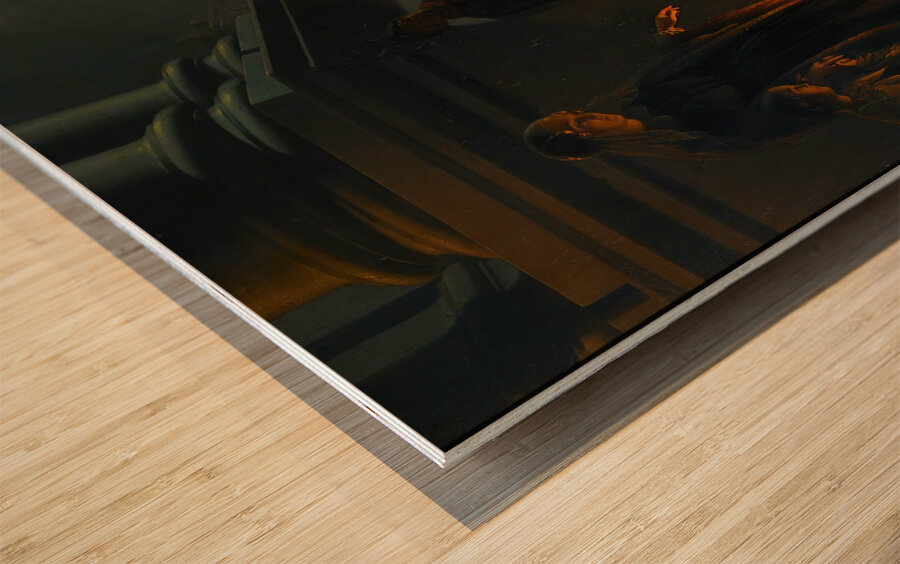 Charity in the night market by Petrus van Schendel [1806–1870] Wood print