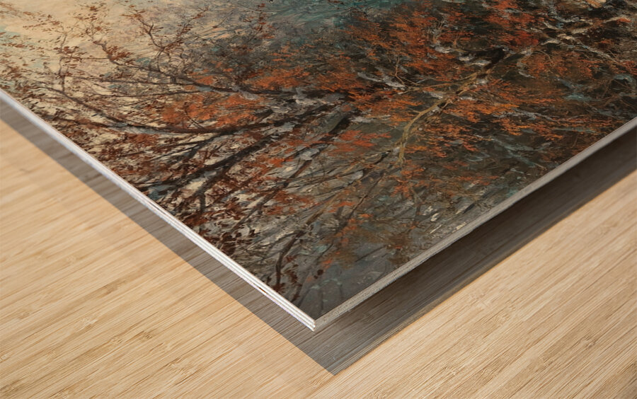 Winterliche Flusslandschaft by Adolf Kaufmann [1848–1916] Wood print